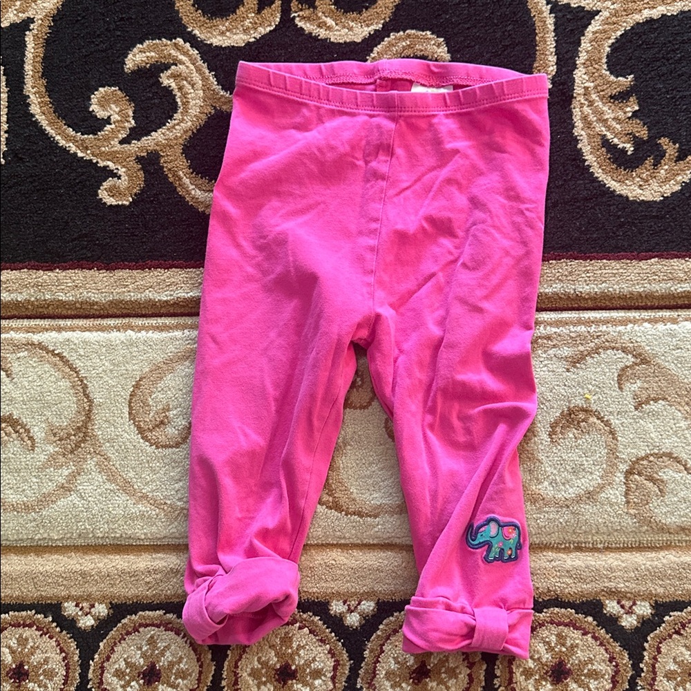 Size 4 Pink Elephant Embroidered cropped pants